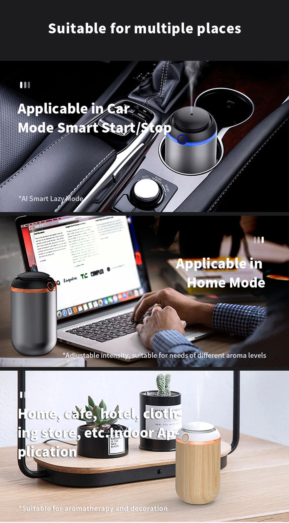 AI Smart Car Air Freshener & USB Aroma Diffuser