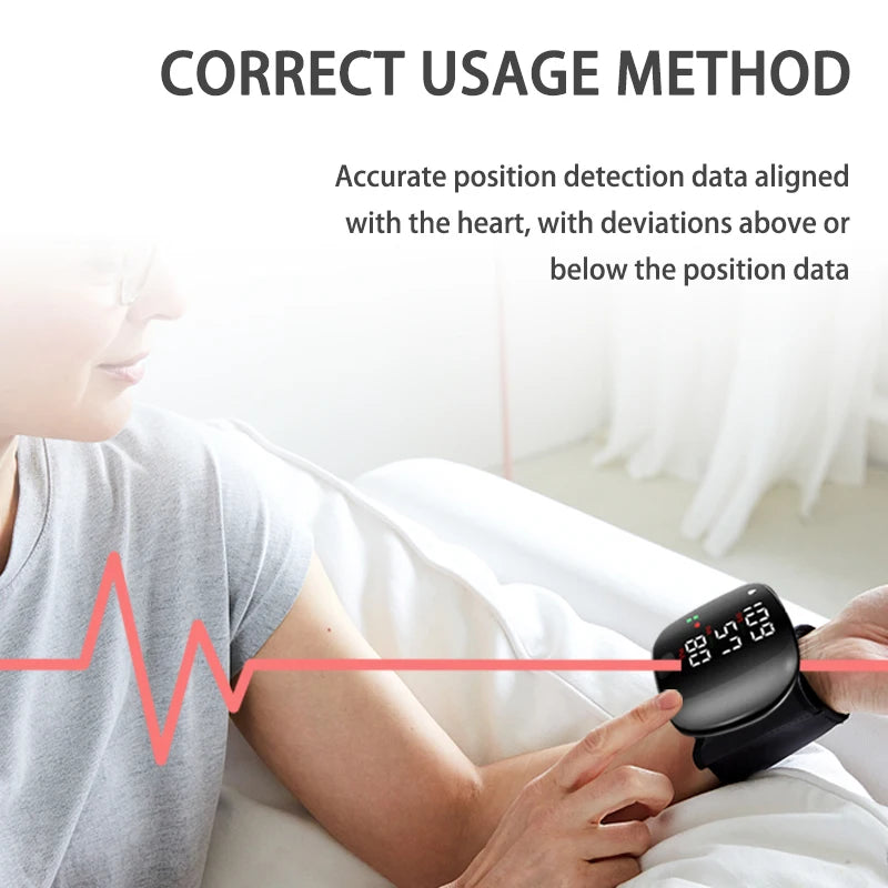 Rechargeable Smart LCD Voice Wrist Blood Pressure Monitor