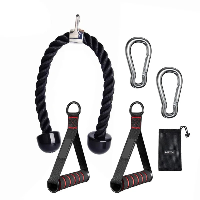 Triceps Pull Down Rope Cable Attachment for Gym Workouts