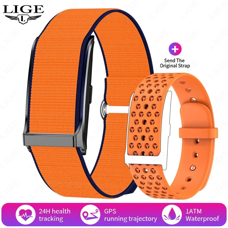 LIGE 2025 No Screen Smart Bracelet Heart Rate Blood Pressure Fitness Tracker