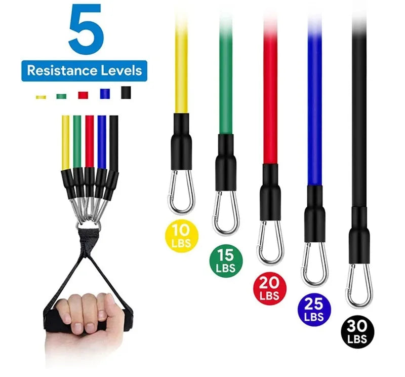 11-Piece Resistance Band & Pull Rope Fitness Set