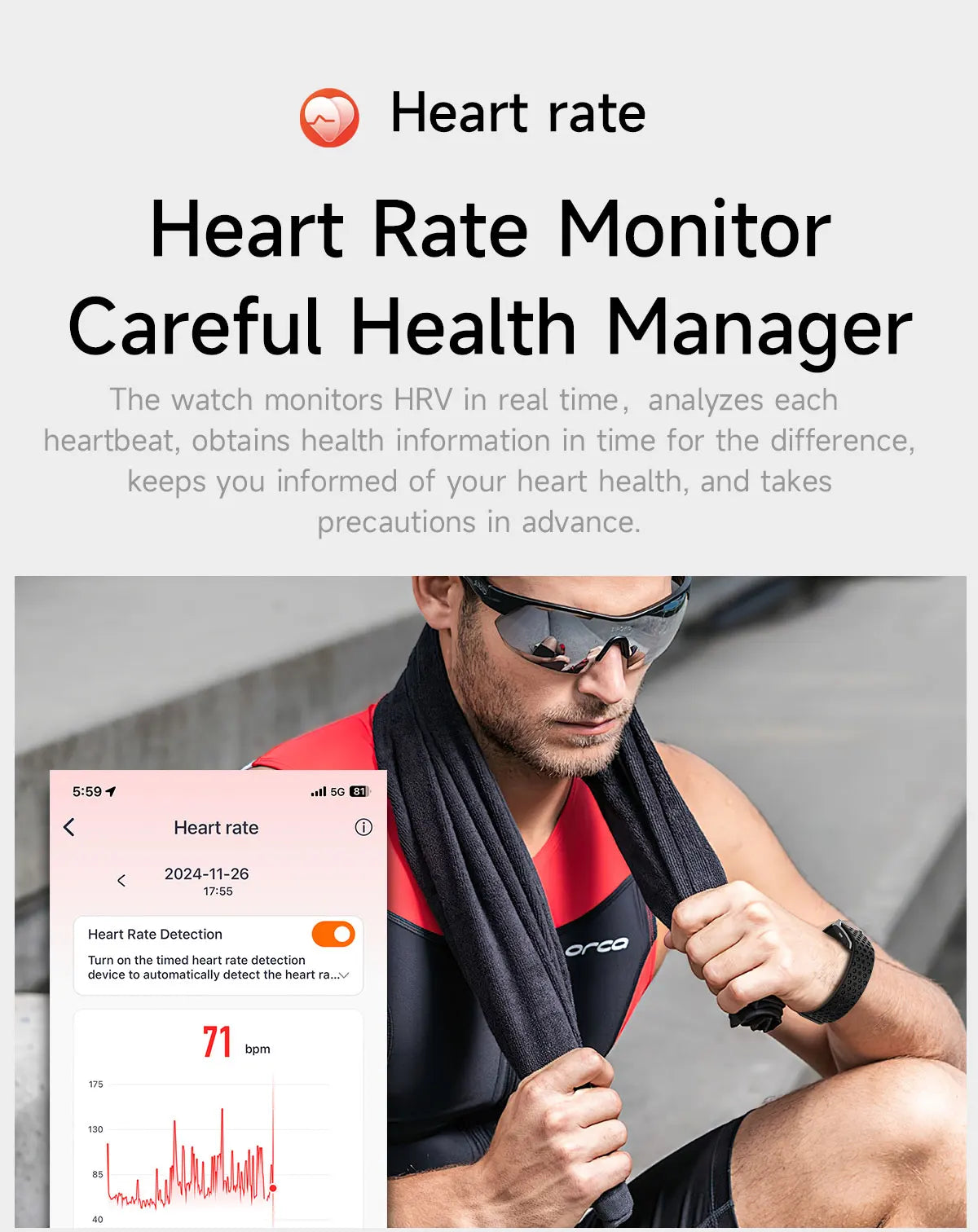 LIGE 2025 No Screen Smart Bracelet Heart Rate Blood Pressure Fitness Tracker