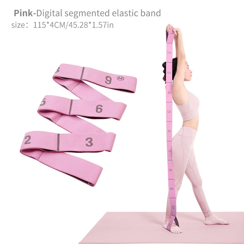 Elastic Yoga Stretching Strap with Loops for Flexibility Training