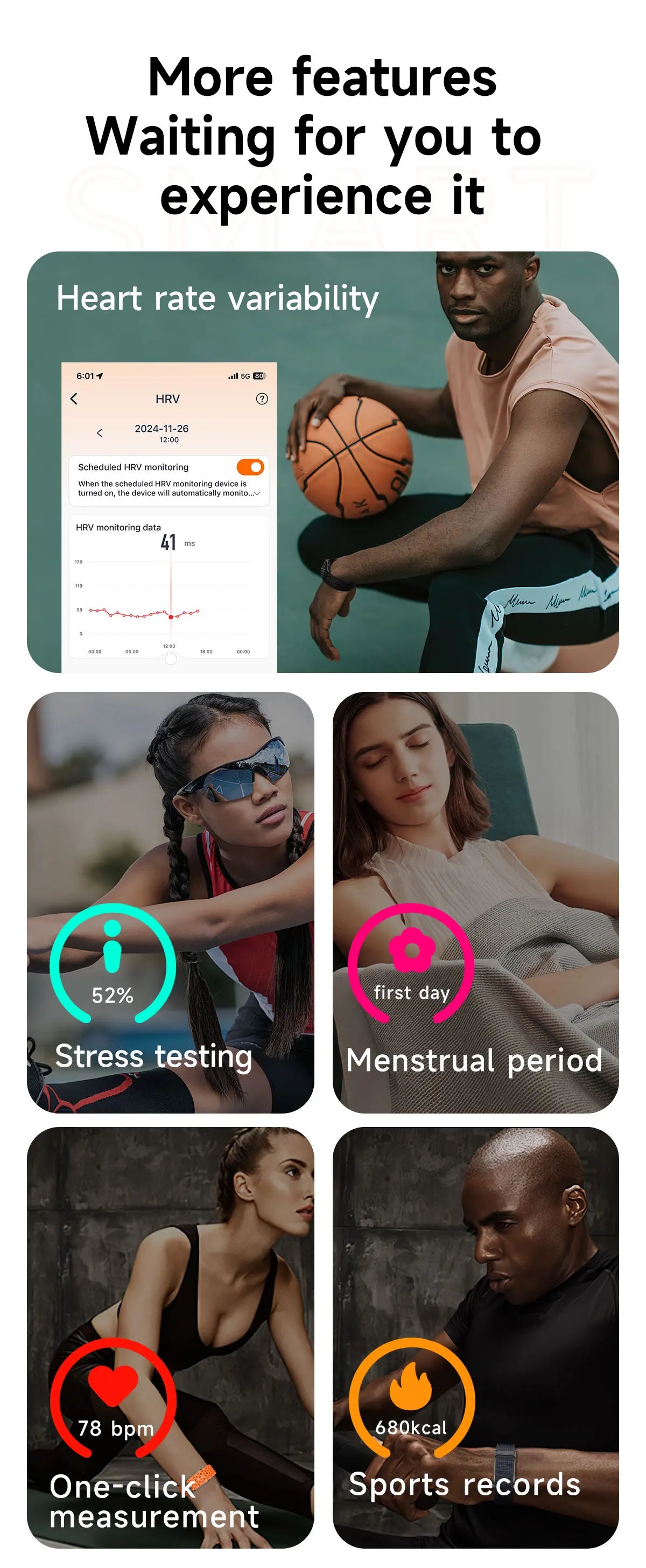 LIGE 2025 No Screen Smart Bracelet Heart Rate Blood Pressure Fitness Tracker