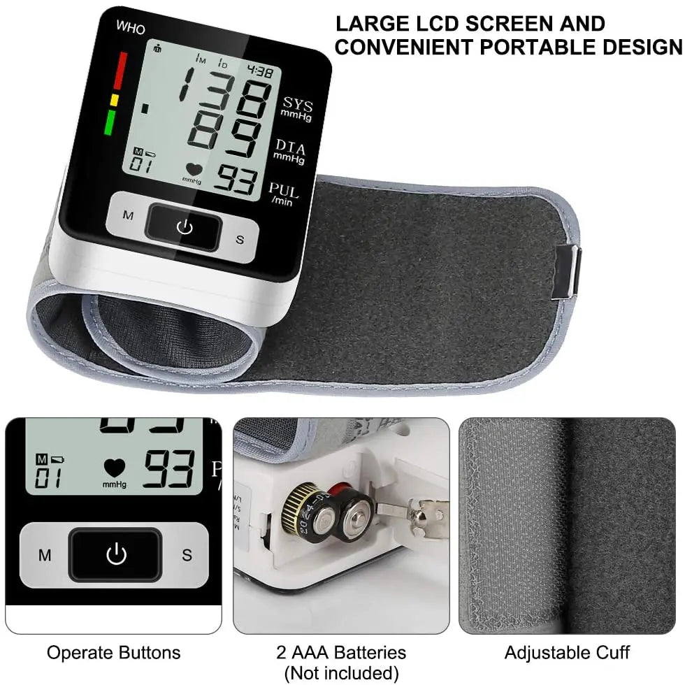 High Accuracy Digital Wrist Blood Pressure Monitor