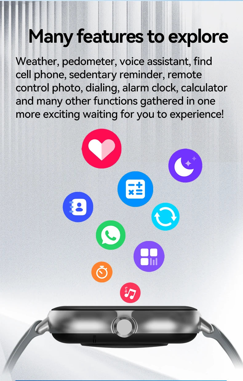 LAXASFIT 2025 Smart Watch Bluetooth Call Fitness Tracker