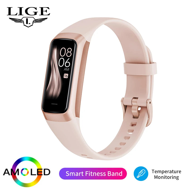 LIGE AMOLED Smart Watch Women Waterproof Fitness Tracker