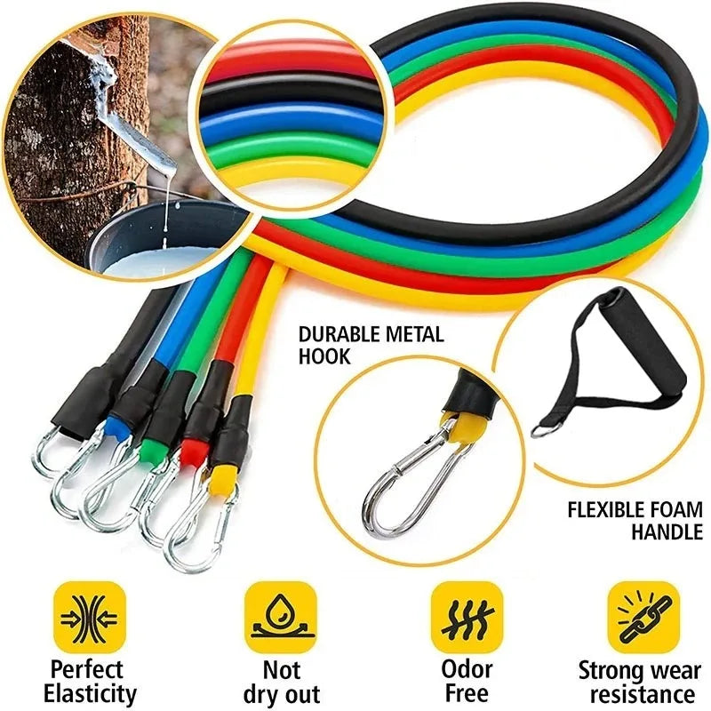 11-Piece Resistance Band & Pull Rope Fitness Set