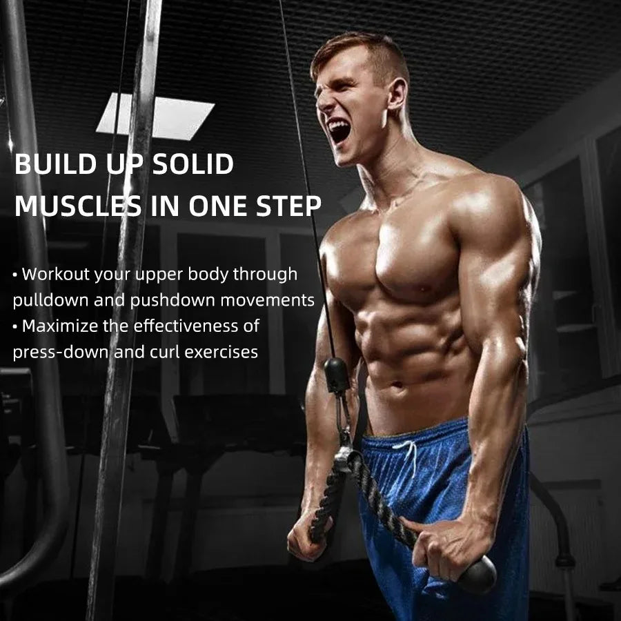 Triceps Pull Down Rope Cable Attachment for Gym Workouts
