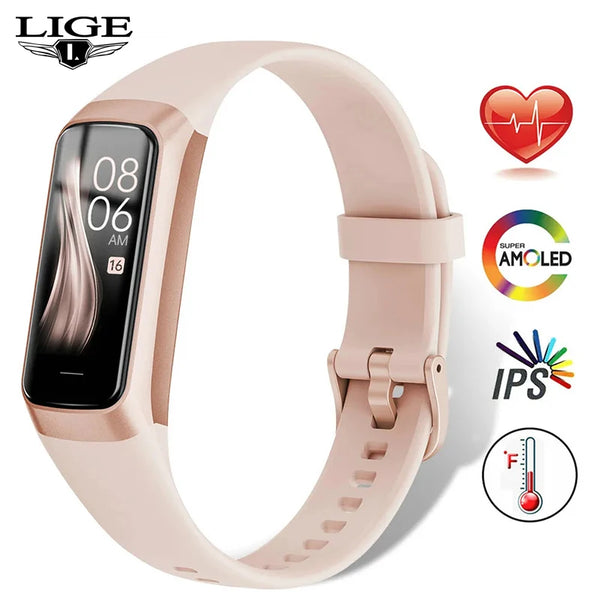 LIGE AMOLED Smart Watch Women Waterproof Fitness Tracker
