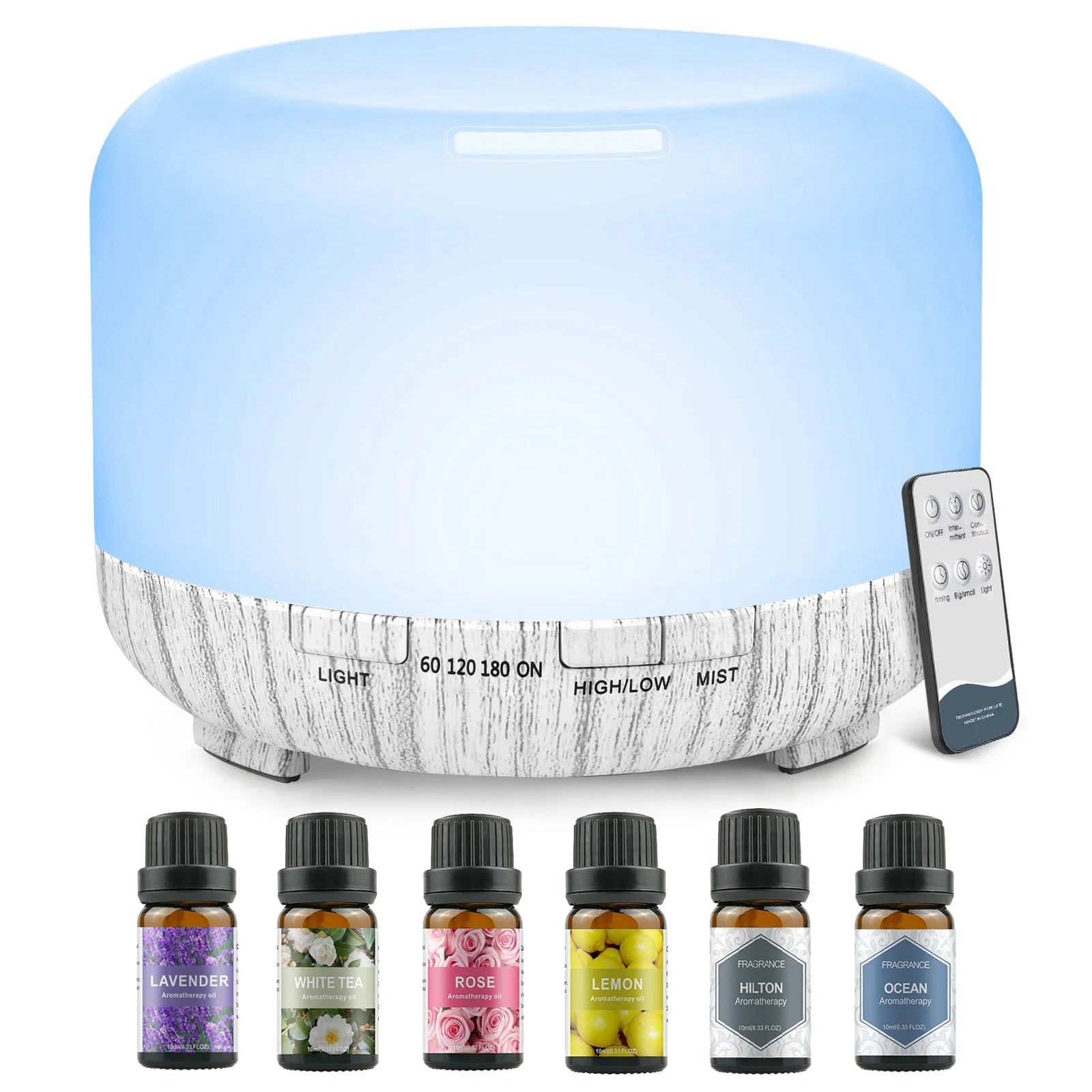 500ML Aromatherapy Diffuser with 6 Essential Oils Set