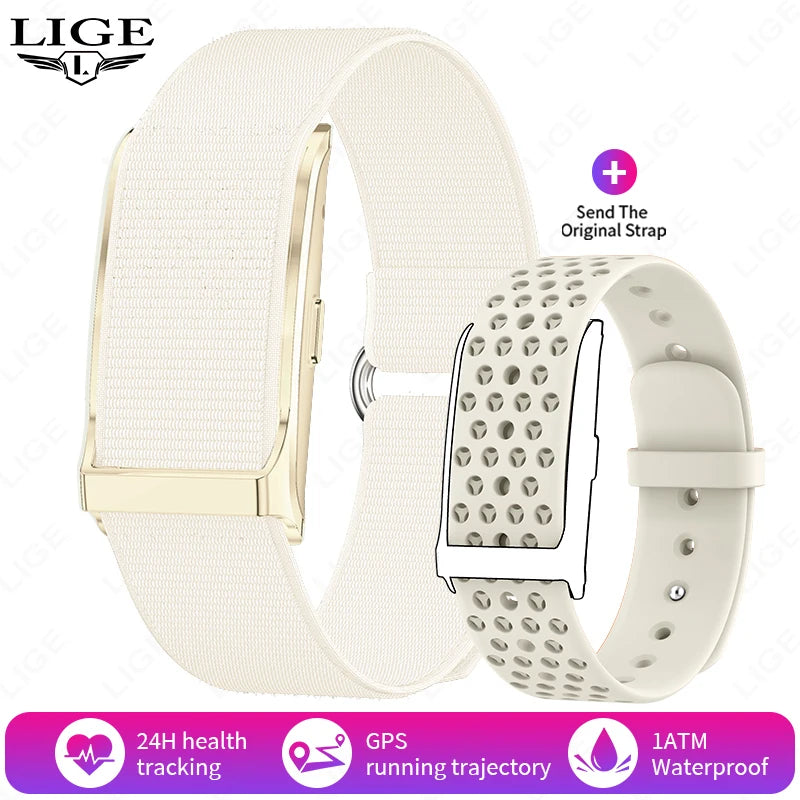 LIGE 2025 No Screen Smart Bracelet Heart Rate Blood Pressure Fitness Tracker