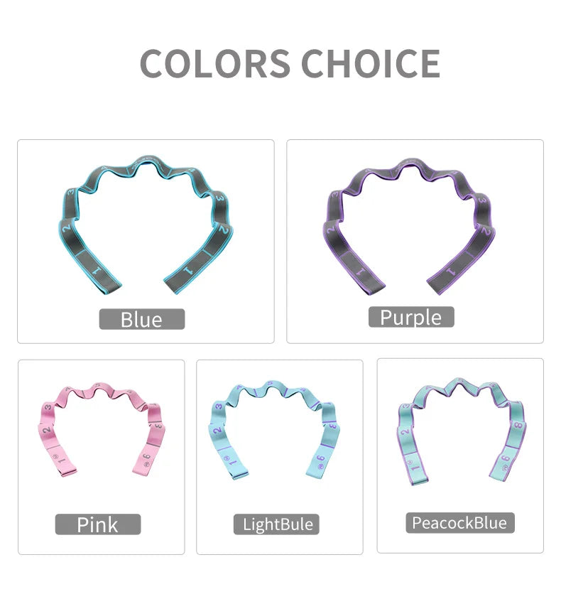 Elastic Yoga Stretching Strap with Loops for Flexibility Training