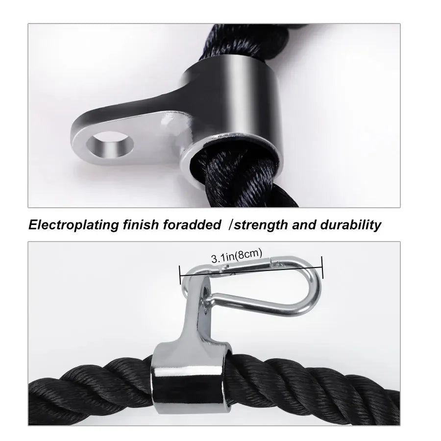 Triceps Pull Down Rope Cable Attachment for Gym Workouts