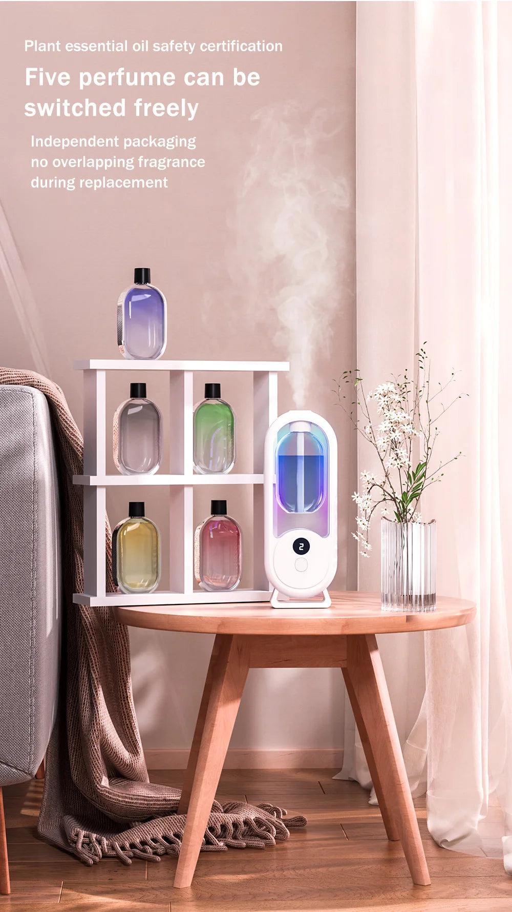 Rechargeable Portable Aroma Diffuser with Timed Spray Modes