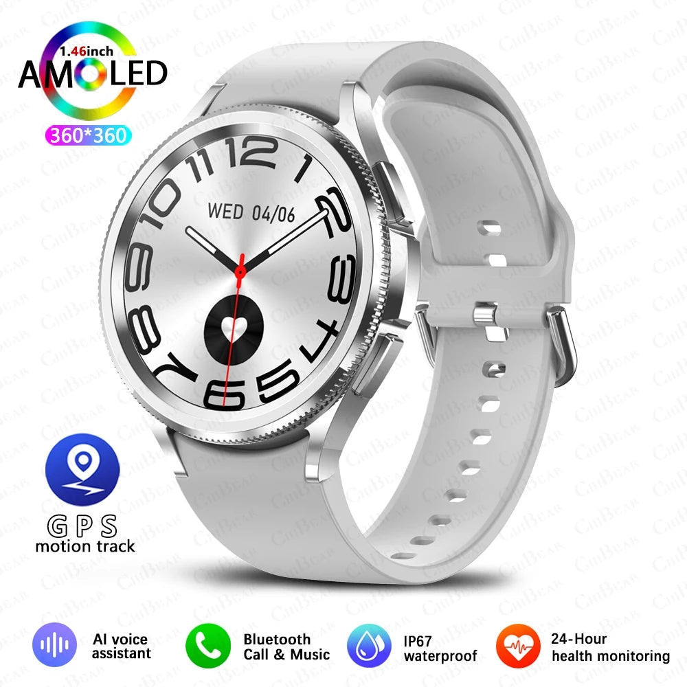 Watch 6 Classic 2025 Smart Watch Men Bluetooth Call GPS Fitness Tracker