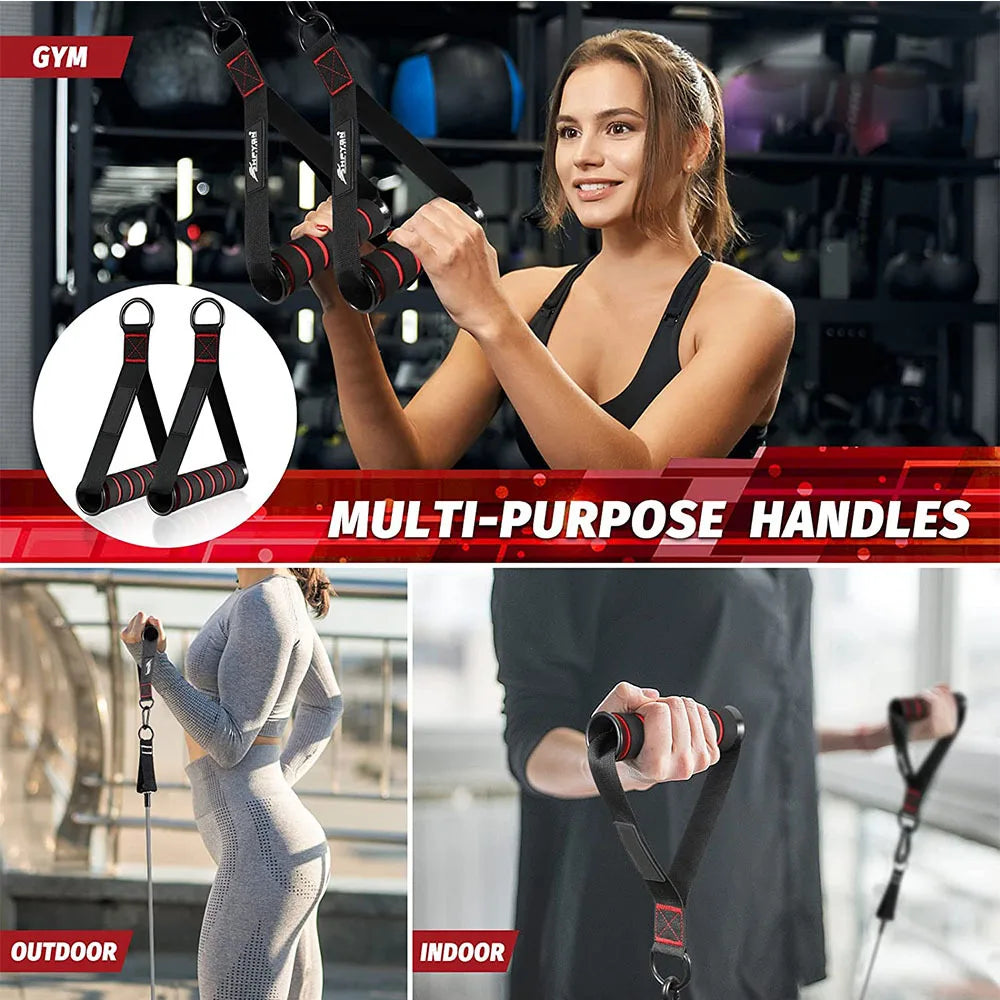 Triceps Pull Down Rope Cable Attachment for Gym Workouts