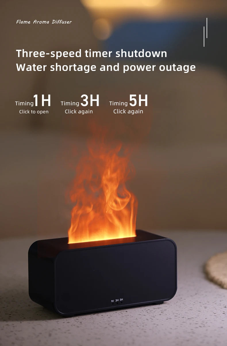 Mini Flame Aromatherapy Humidifier with LED Colorful Light