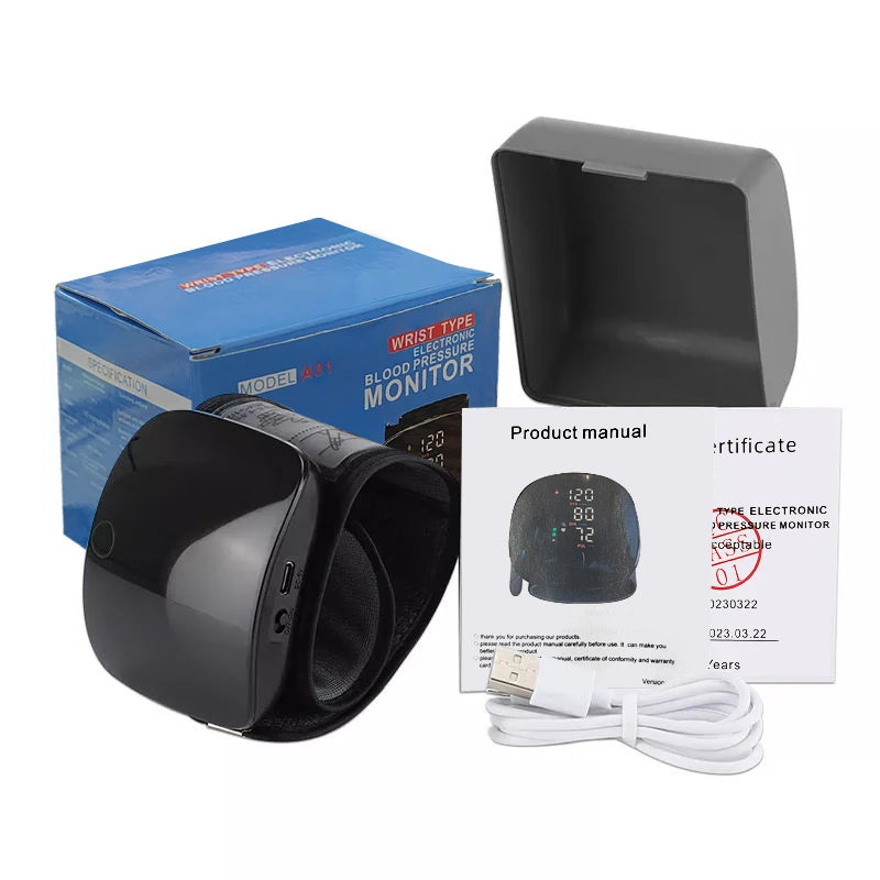 Rechargeable Smart LCD Voice Wrist Blood Pressure Monitor