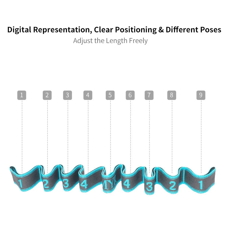 Elastic Yoga Stretching Strap with Loops for Flexibility Training