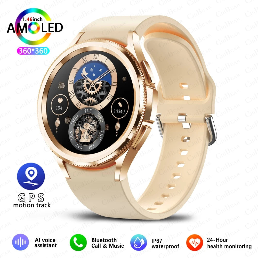 Watch 6 Classic 2025 Smart Watch Men Bluetooth Call GPS Fitness Tracker