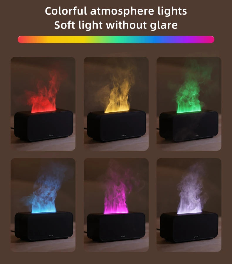 Mini Flame Aromatherapy Humidifier with LED Colorful Light