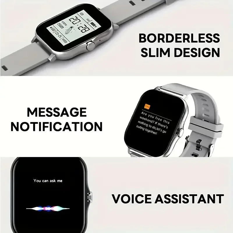 LAXASFIT 2025 Smart Watch Bluetooth Call Fitness Tracker