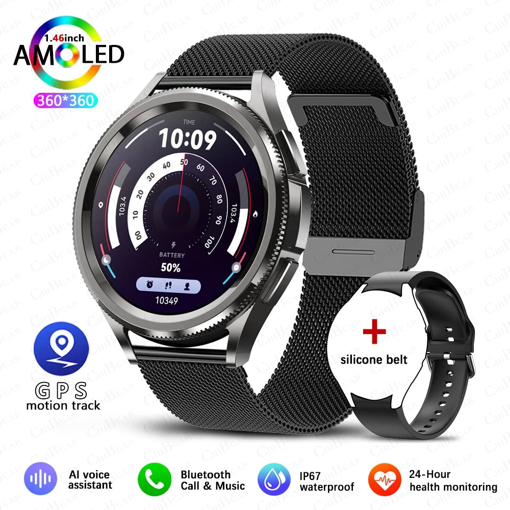 Watch 6 Classic 2025 Smart Watch Men Bluetooth Call GPS Fitness Tracker