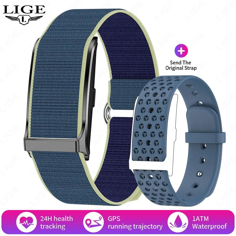 LIGE 2025 No Screen Smart Bracelet Heart Rate Blood Pressure Fitness Tracker