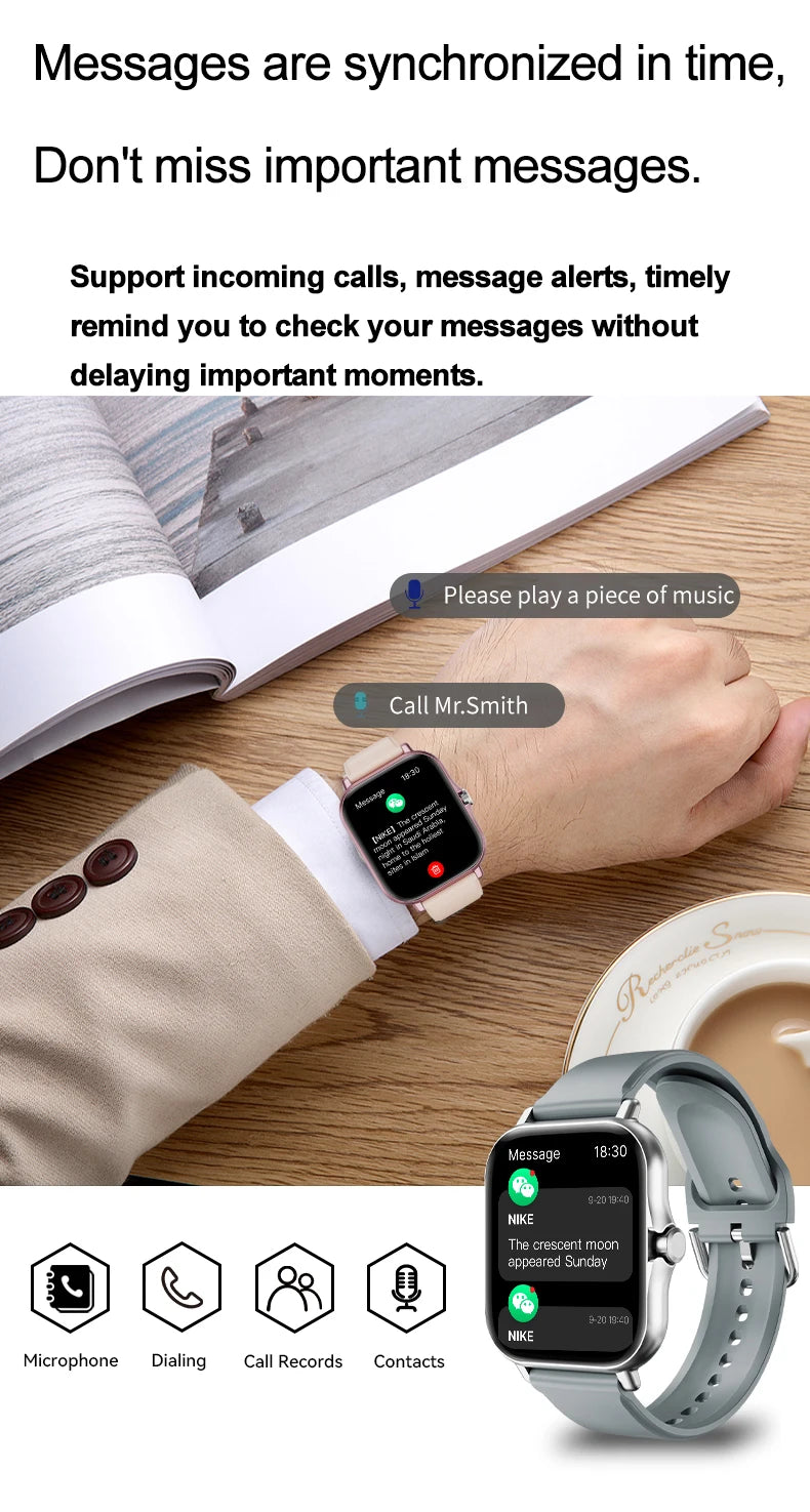 LAXASFIT 2025 Smart Watch Bluetooth Call Fitness Tracker