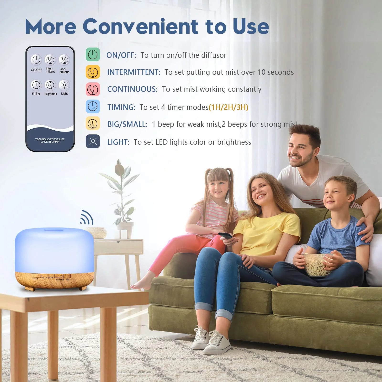 500ML Aromatherapy Diffuser with 6 Essential Oils Set