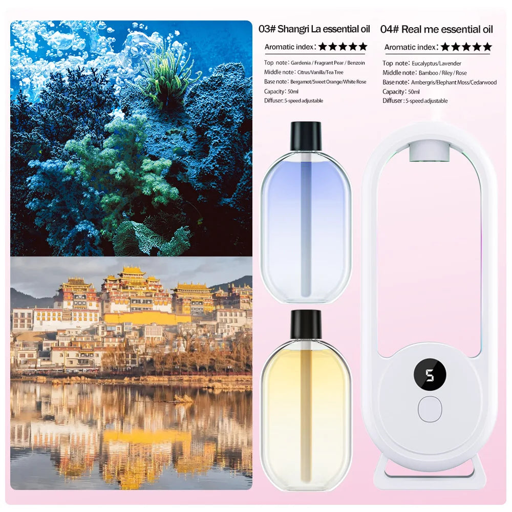 Rechargeable Portable Aroma Diffuser with Timed Spray Modes