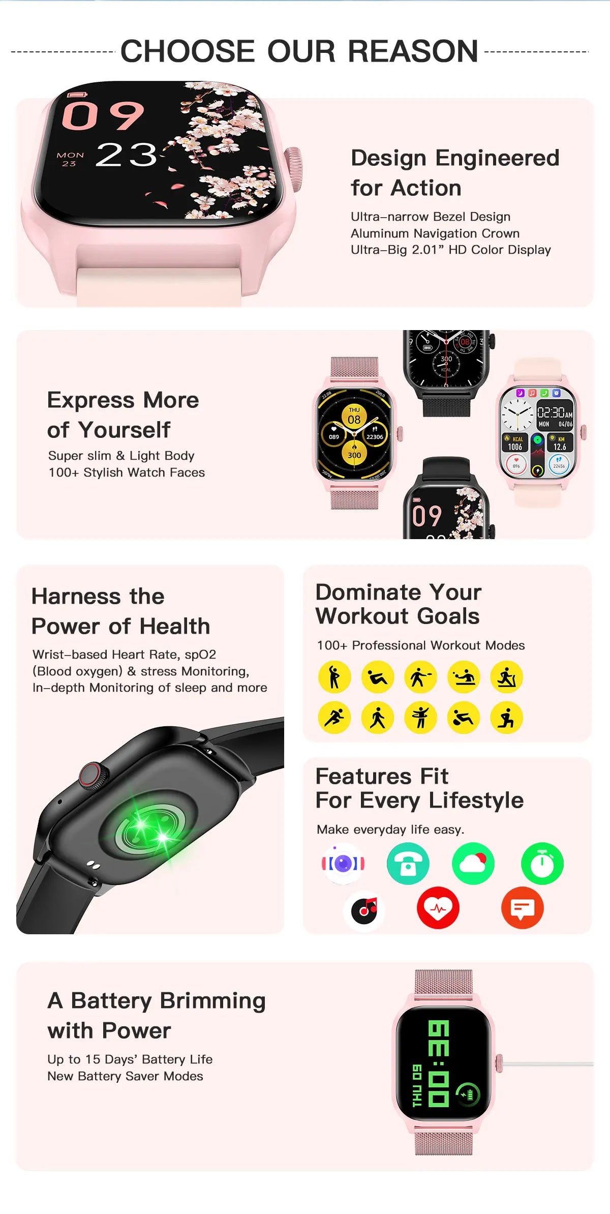 LEMFO LT10 Smart Watch 2024 Bluetooth Call Fitness Tracker Sports Watch
