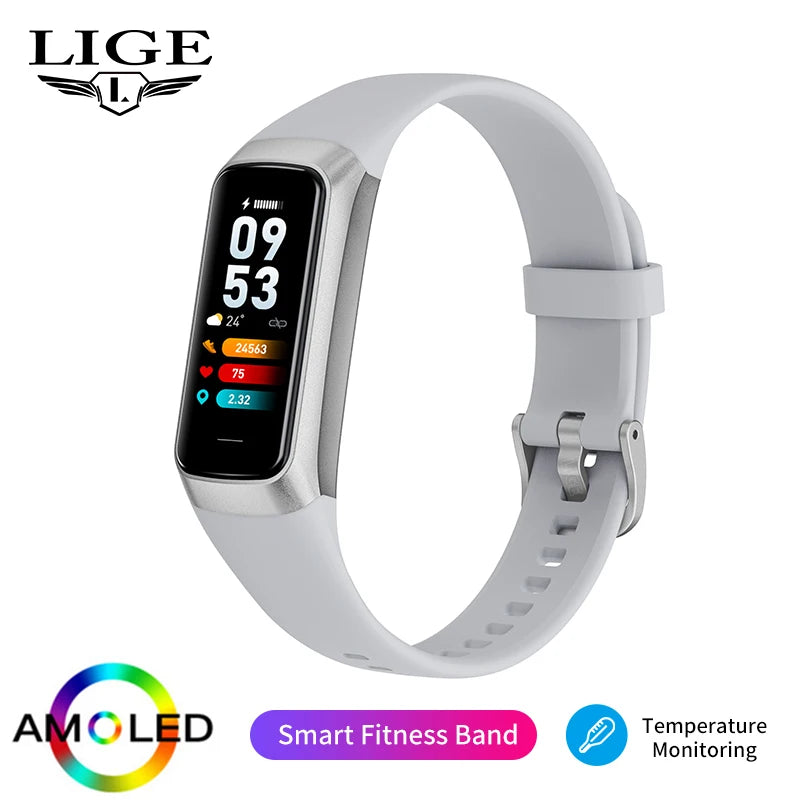 LIGE AMOLED Smart Watch Women Waterproof Fitness Tracker