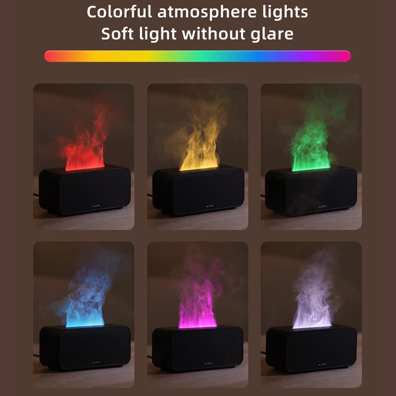 Mini Flame Aromatherapy Humidifier with LED Colorful Light