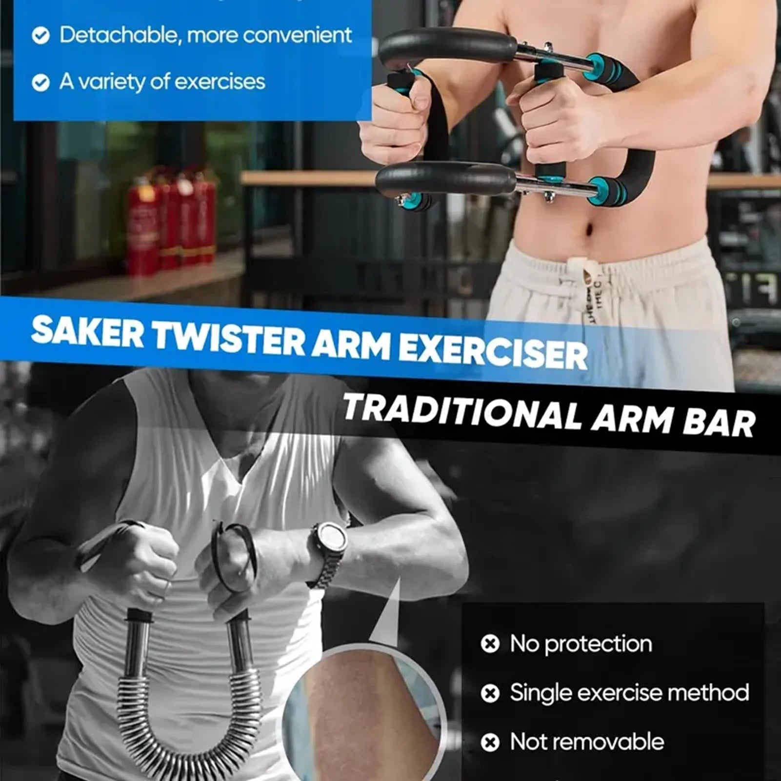 40KG U-Shape Hand Gripper & Arm Power Twister