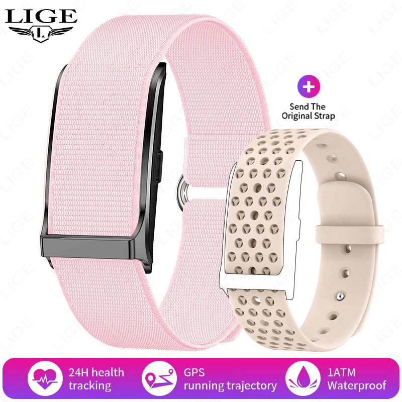 LIGE 2025 No Screen Smart Bracelet Heart Rate Blood Pressure Fitness Tracker