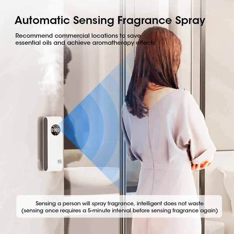 Wall-Mounted Automatic Sensor Aromatherapy Machine with Clock