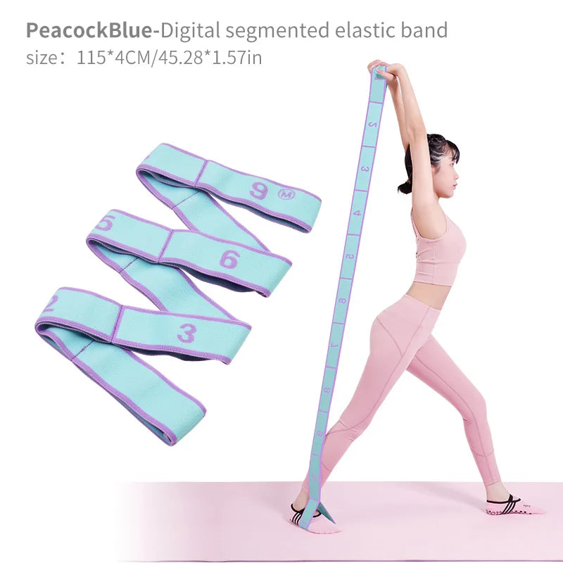 Elastic Yoga Stretching Strap with Loops for Flexibility Training
