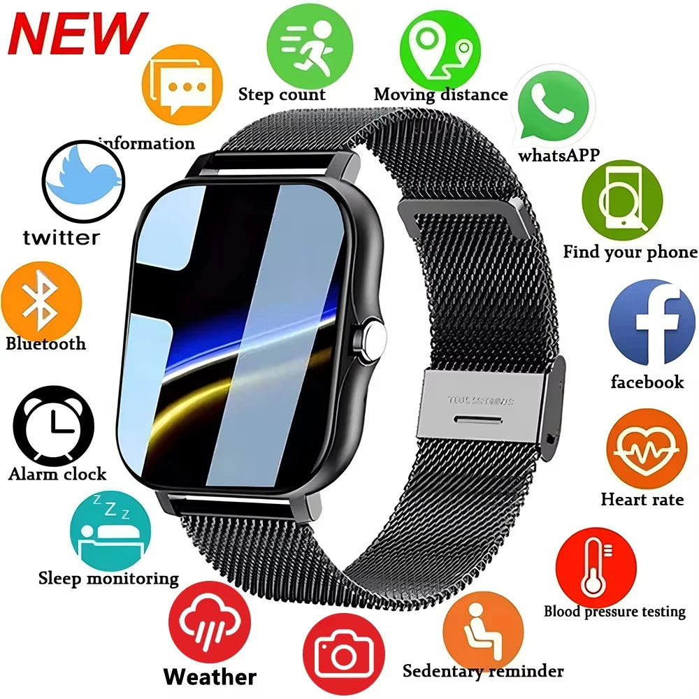 LAXASFIT 2025 Smart Watch Bluetooth Call Fitness Tracker