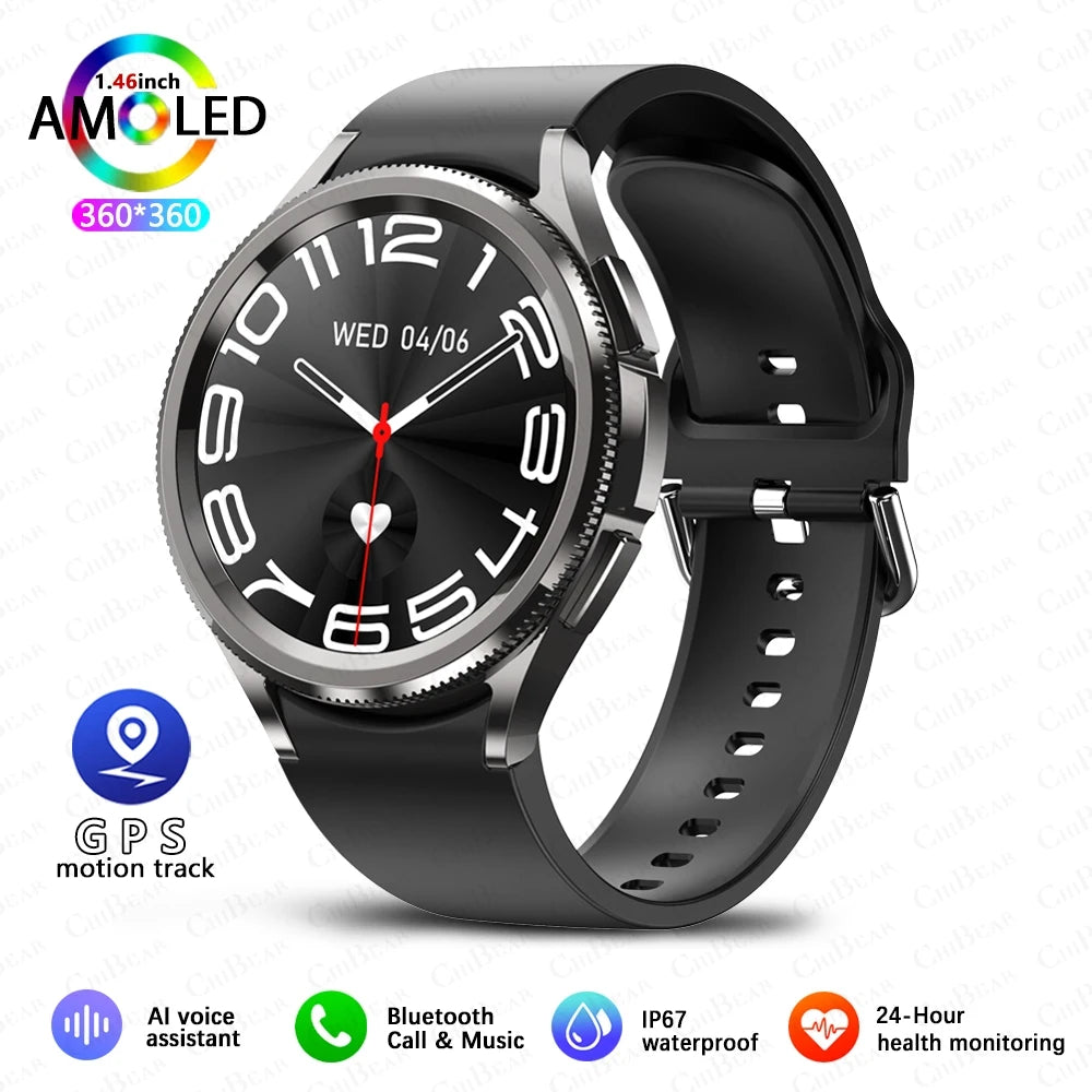 Watch 6 Classic 2025 Smart Watch Men Bluetooth Call GPS Fitness Tracker