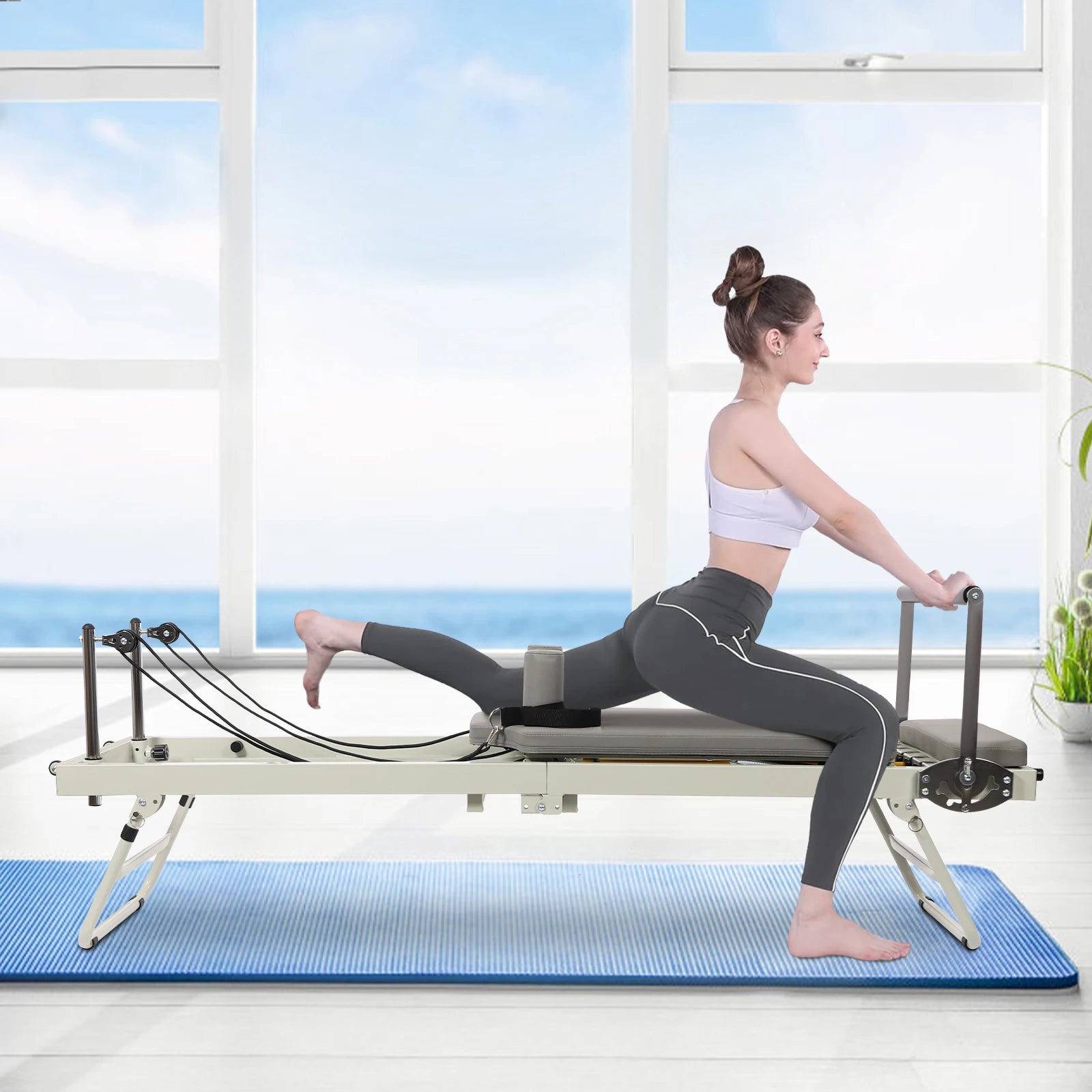 Foldable Steel Pilates Reformer Machine for Home and Office