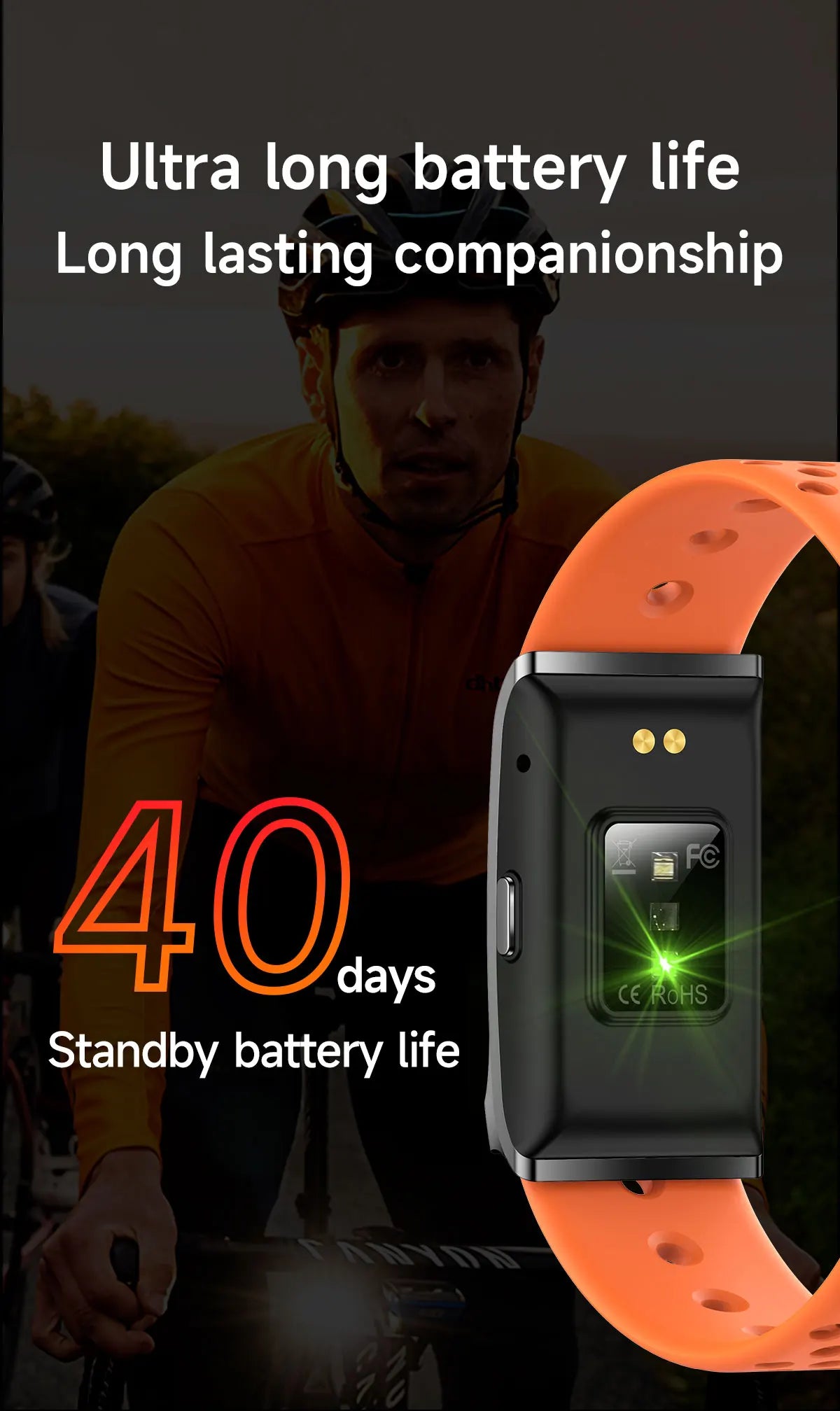 LIGE 2025 No Screen Smart Bracelet Heart Rate Blood Pressure Fitness Tracker