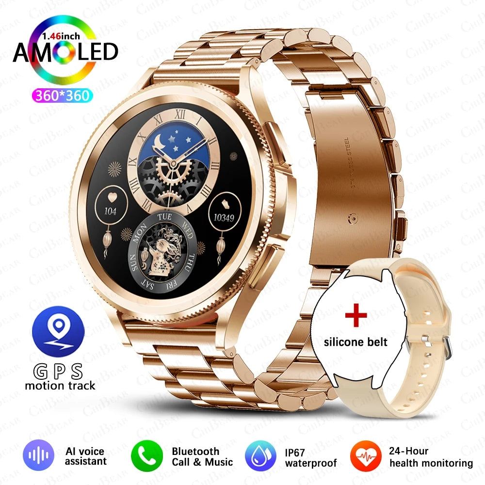 Watch 6 Classic 2025 Smart Watch Men Bluetooth Call GPS Fitness Tracker