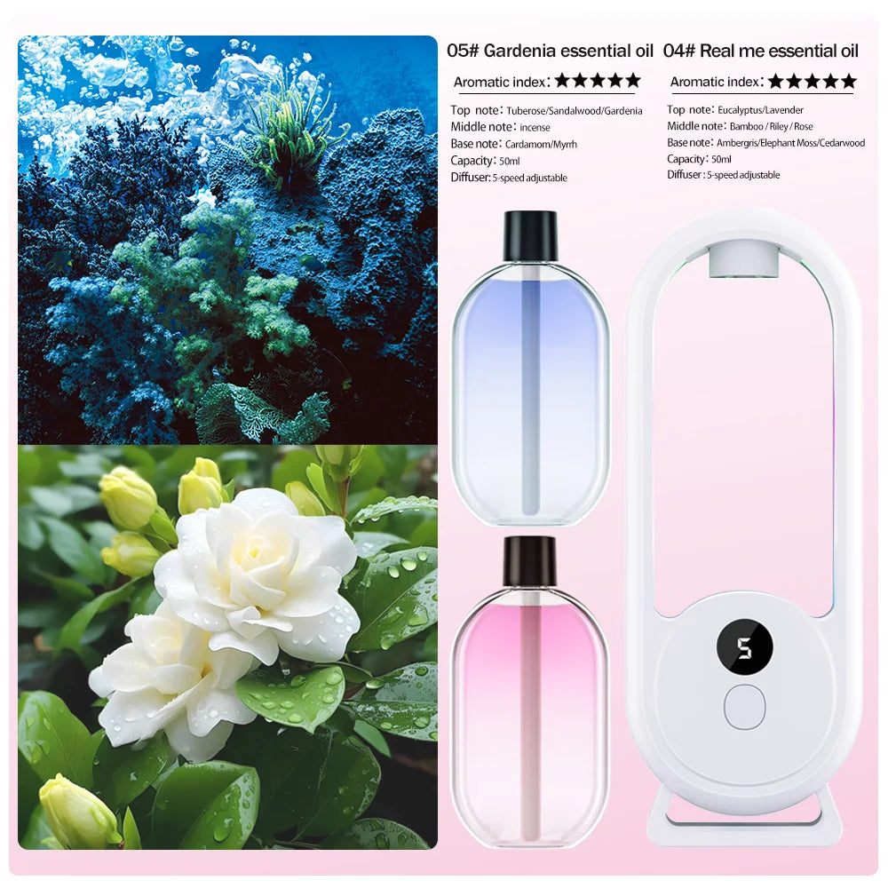 Rechargeable Portable Aroma Diffuser with Timed Spray Modes