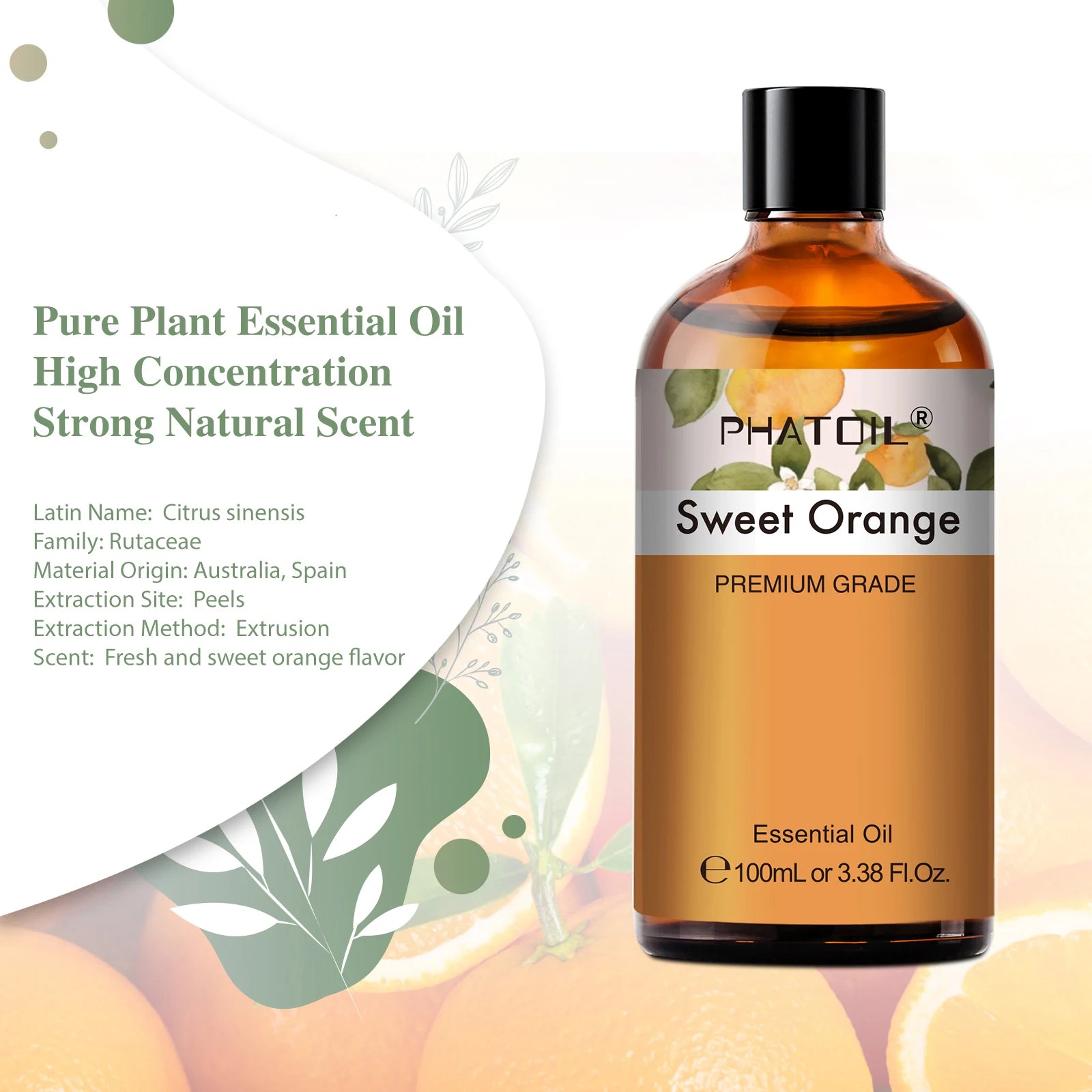 PHATOIL 100ml Natural Essential Oils – Aromatherapy & Skin Care