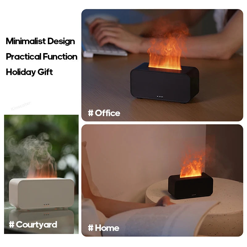 Mini Flame Aromatherapy Humidifier with LED Colorful Light