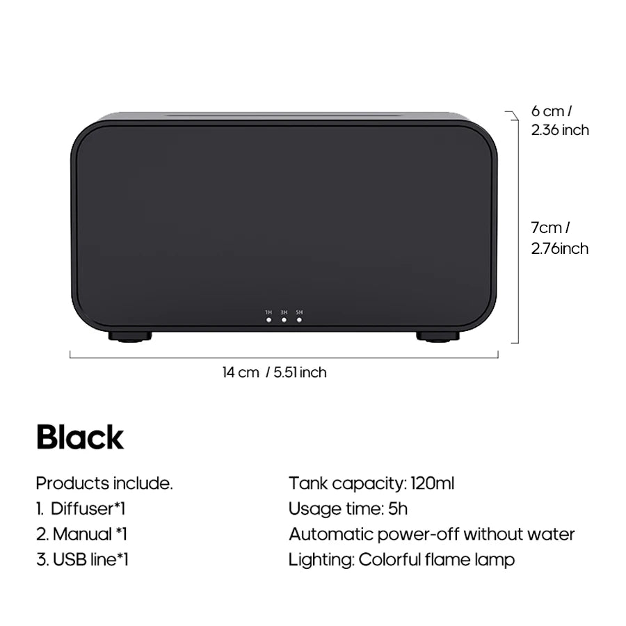 Mini Flame Aromatherapy Humidifier with LED Colorful Light