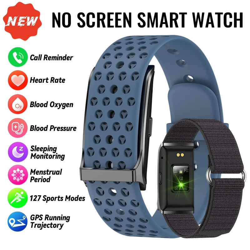 LIGE 2025 No Screen Smart Bracelet Heart Rate Blood Pressure Fitness Tracker