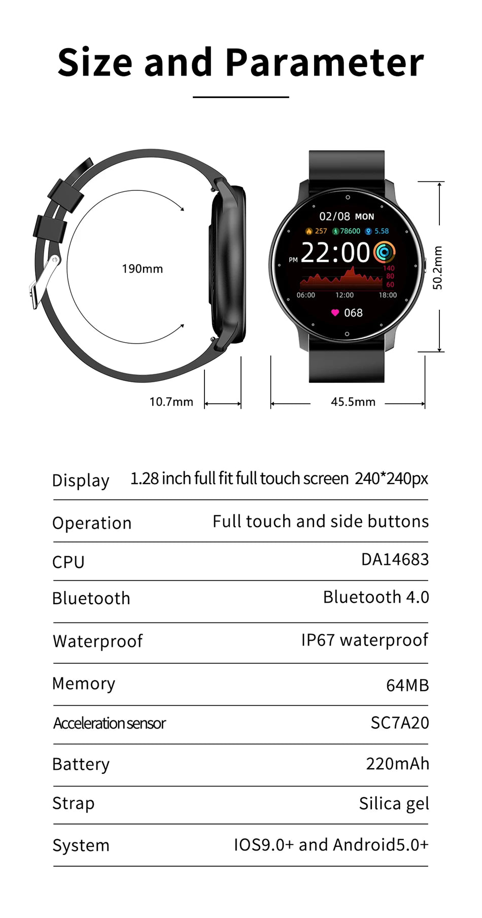 LIGE ZL02 Smart Watch for Women & Men with Bluetooth 5.2 Calls